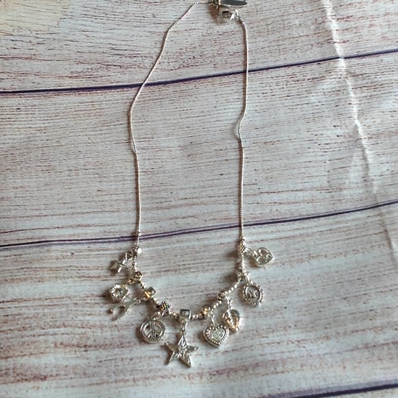 Aeropostale silver statement necklace with charms. - Picture 2 of 2